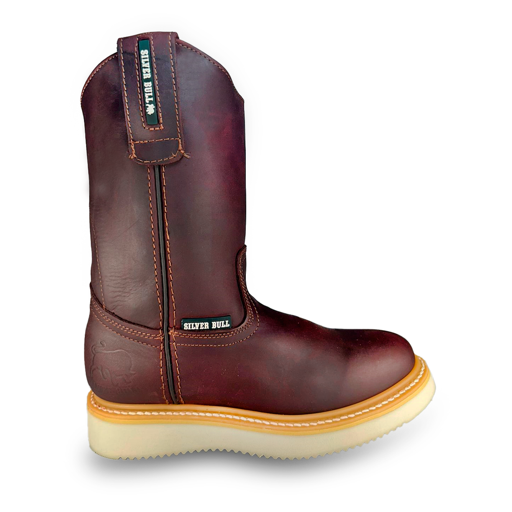 Bota roper Estilo 0700 Color vino Suela PU Silver Bull