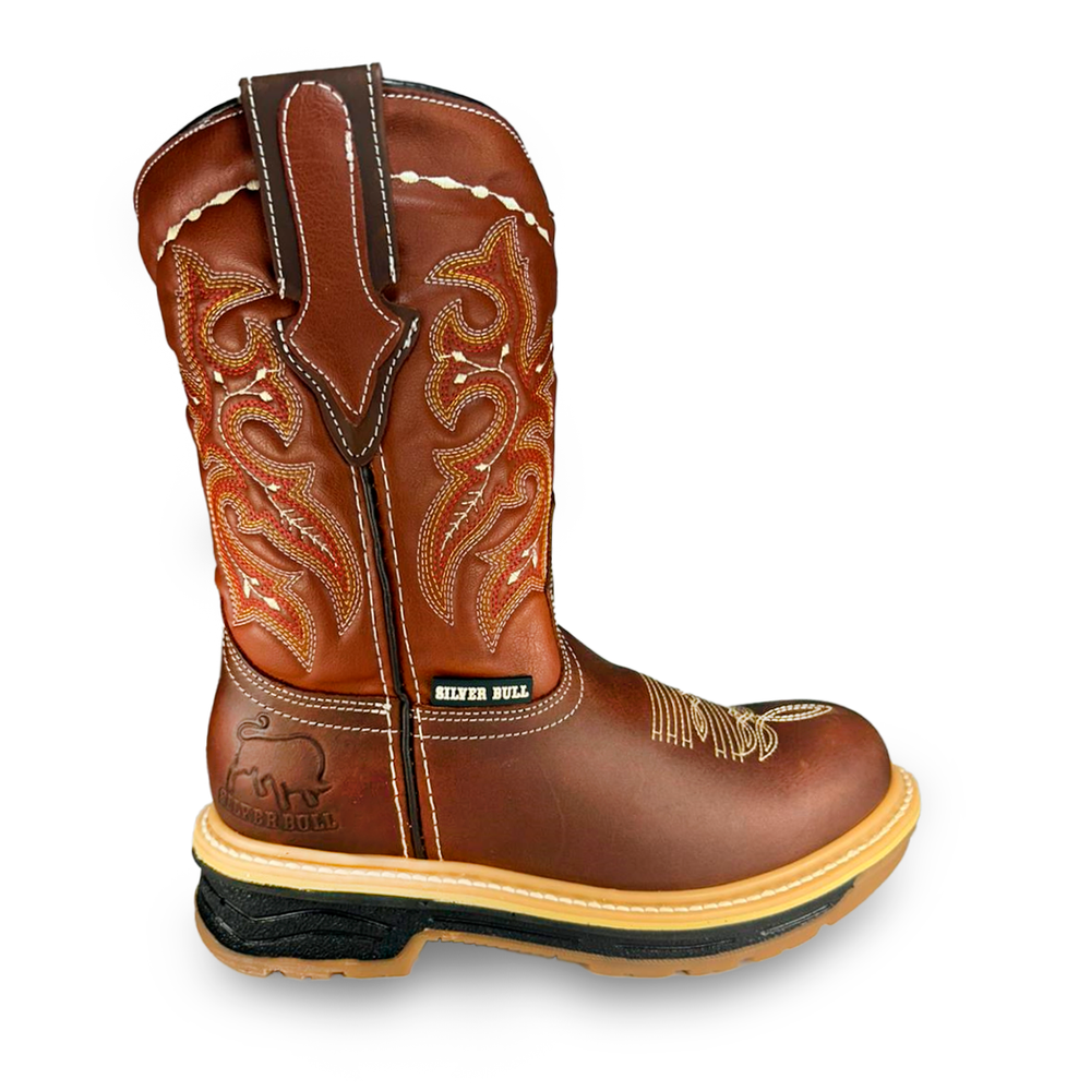 Bota rodeo de trabajo Estilo 6010 Color Cobre Suela Doble densidad Silver Bull