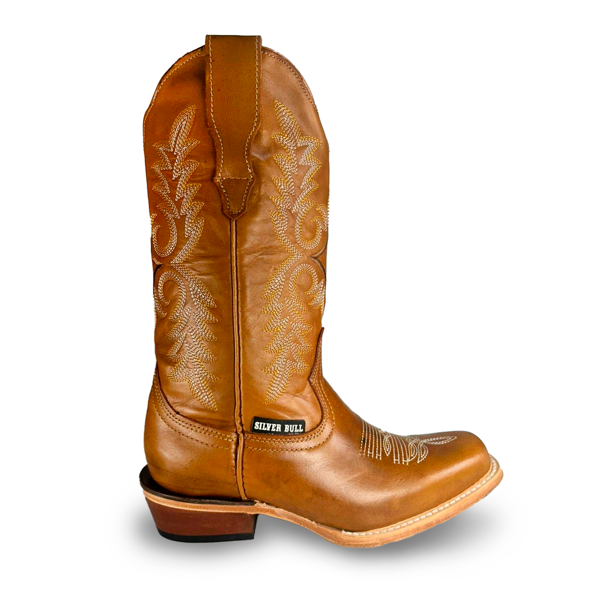 Bota rodeo para Dama Estilo 0079 Color miel Suela de cuero Silver Bull