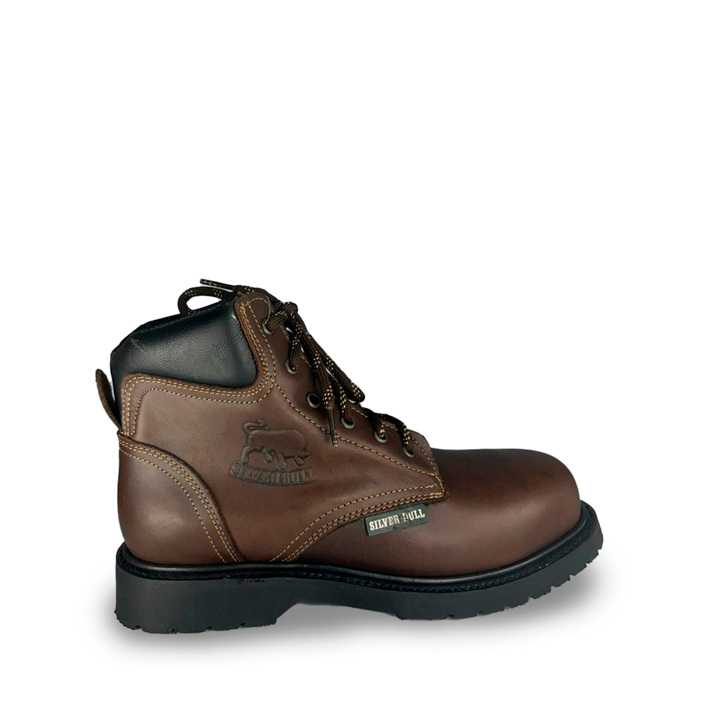 Bota de trabajo Estilo 9669 Color café Casco de acero Silver Bull