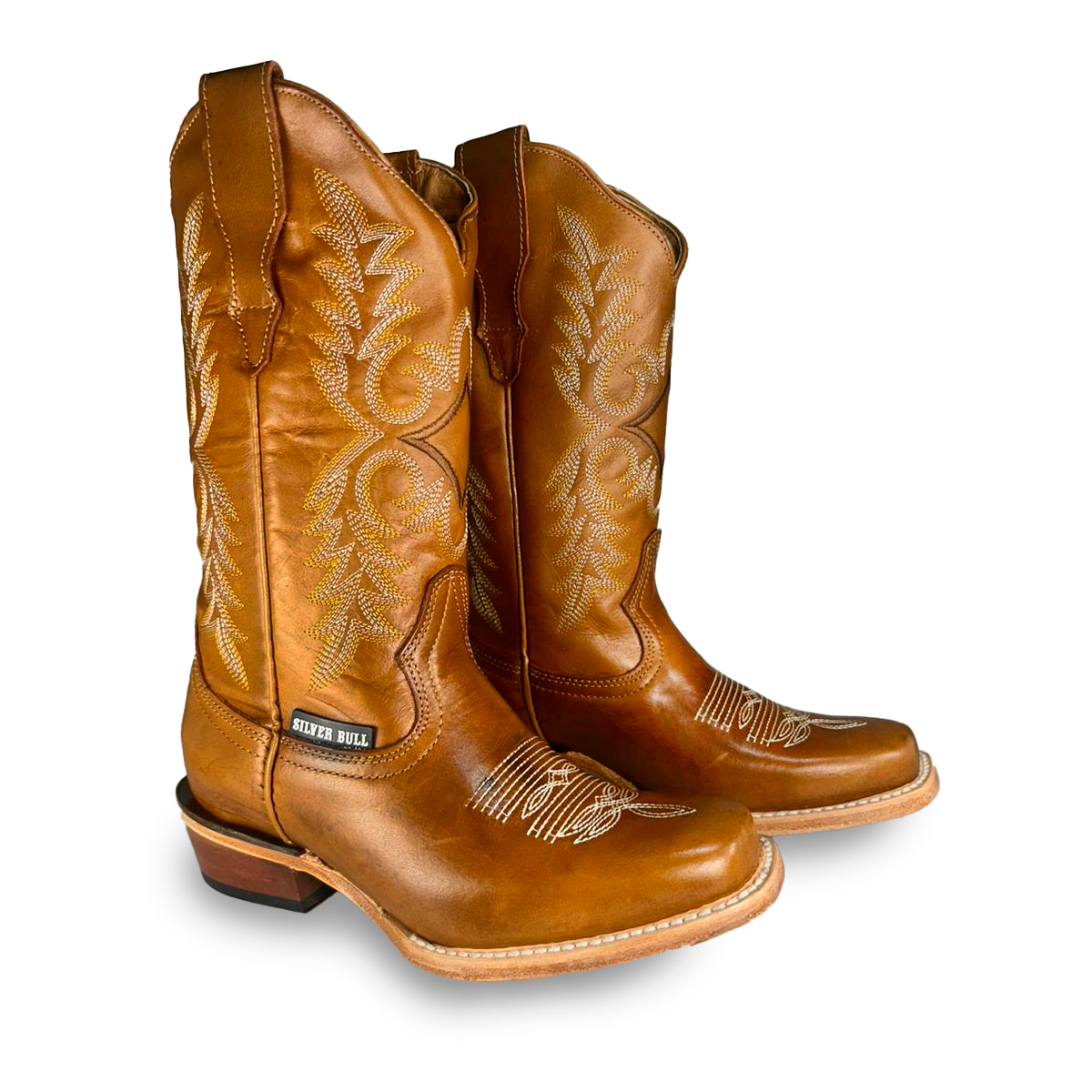 Bota rodeo para Dama Estilo 0079 Color miel Suela de cuero Silver Bull